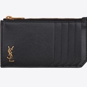 YSL Monogram Tiny Zip Card Case Wallet